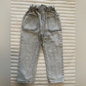 Zara Toddler Gray High-Waisted Denim Pants 3-4T